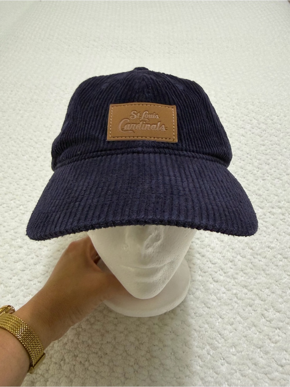 St. Saint Louis Cardinals MLB Blue B&C Promo Corduroy Strapback Baseball Cap Hat